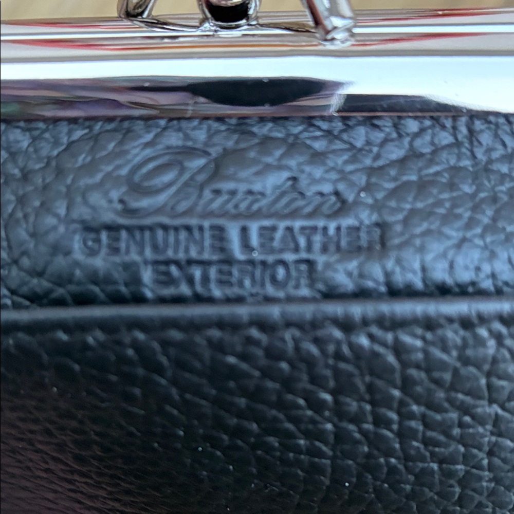 Buxton Black pebble, leather Coin Pouch new - Picture 2 of 4